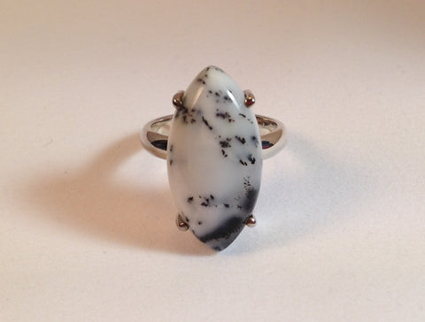 Dendrite Opal Sterling Silver Ring
