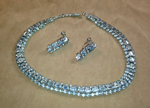 Vintage 1950's Rhinestone Jewelry Set