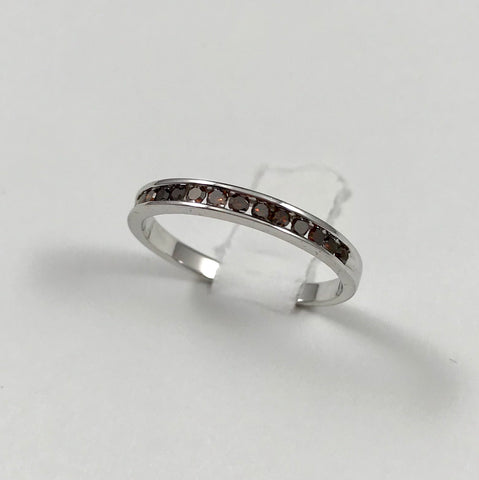 Red Diamond Sterling Silver Ring (Size 7)