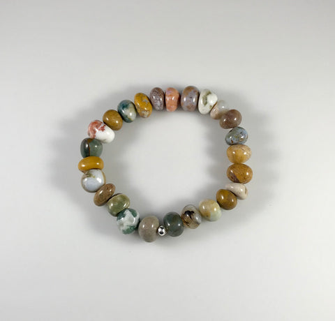 Ocean Jasper Neutral Tones Bracelet