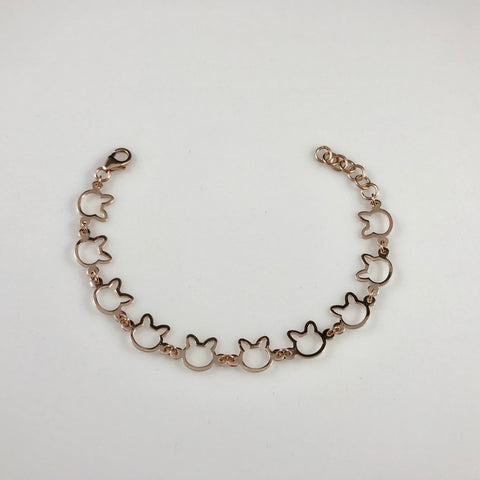 14K Rose Gold .925 Kitty Kat Bracelet