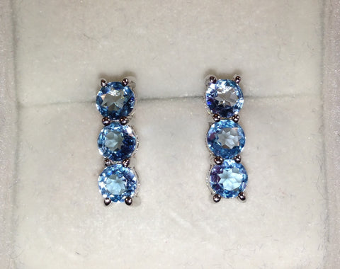 Swiss Blue Topaz Sterling Silver Earrings