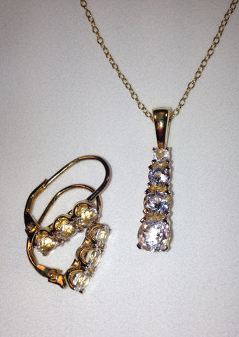 Cullinan Topaz Gold Plated Sterling Silver Jewelry Set