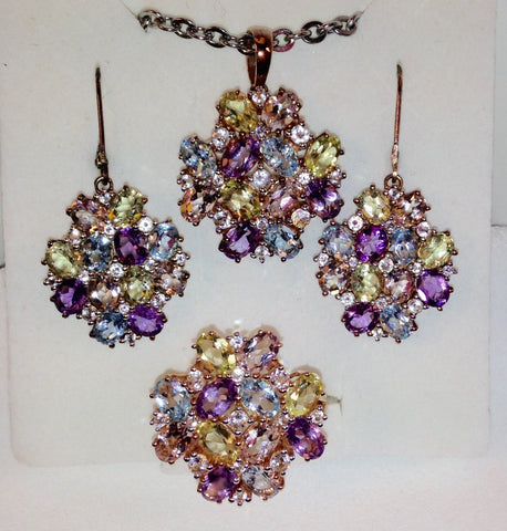 Morganite & Multi-Gemstone Jewelry Set