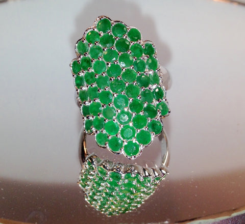 Carnaiba Brazilian Emerald Sterling Silver Ring