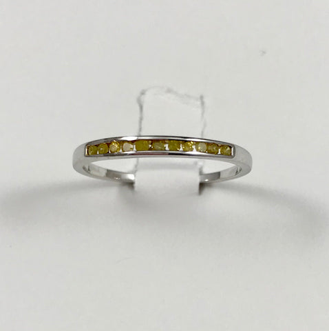 Yellow Diamond Sterling Silver Ring (Size 7)