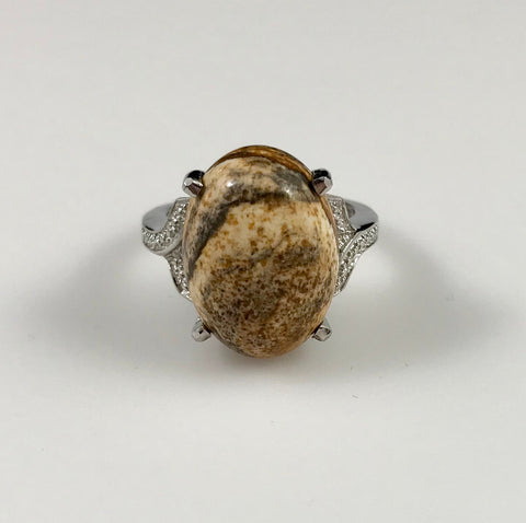 Picture Jasper Ring (Size 7)