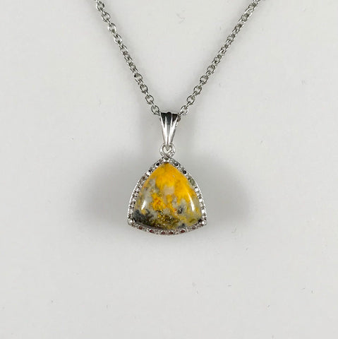 Bumble Bee Jasper & Diamond Necklace