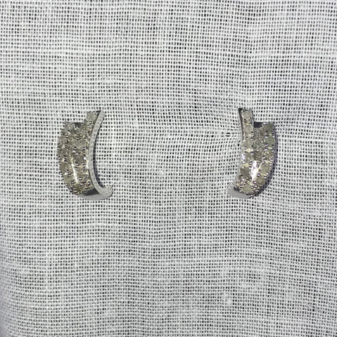 White Diamond Sterling Silver Earrings