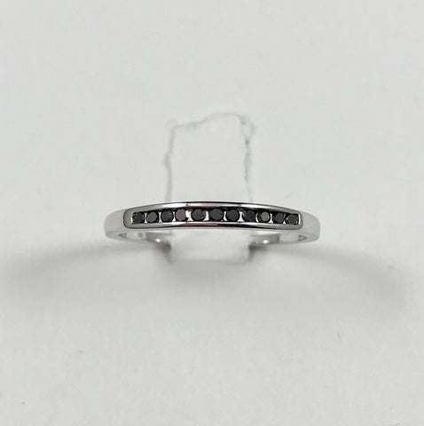 Black Diamond Sterling Silver Ring (Size 7)