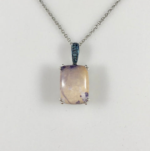 Utah Tiffany Stone & Blue Diamond Necklace